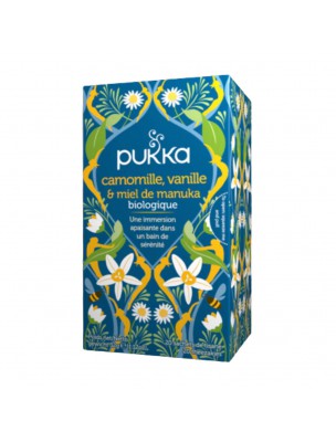 Image de Chamomile, Vanilla & Manuka Honey - 20 teabags - organic Pukka Herbs depuis Teas in infusettes for easy dosage and transport