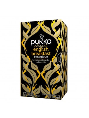 Image de Elegant English Breakfast Bio - Infusion 20 sachets - Pukka Herbs depuis Achetez nos thés en infusettes naturels et bio - Herboristerie en ligne