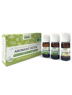 Image de Aroma'Kit Détox Bio - Trio d'huiles essentielles - Propos Nature via Aubier de Tilleul Bio - Drainage et Elimination 180 gélules - Propos Nature