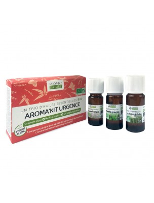 Image de Aroma'Kit Urgence Bio - Trio d'huiles essentielles - Propos Nature depuis Commandez les produits Propos' Nature à l'herboristerie Louis