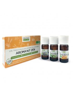 Image de Aroma'Kit Zen Bio - Trio d'huiles essentielles - Propos Nature via Complexe Magnésium Marin + B6 et B5 - Fatigue 120 capsules - Dietaroma