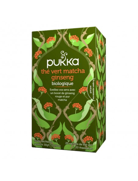 Image principale de Thé vert Matcha Ginseng Bio - Thé vert 20 sachets - Pukka Herbs