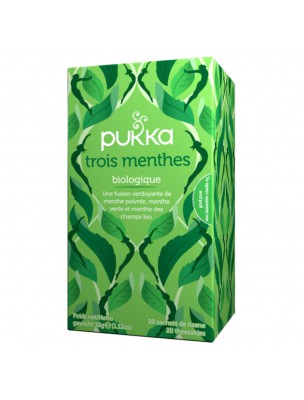 Image de Trois Menthes Bio - Infusion 20 sachets - Pukka Herbs depuis Achetez les produits Pukka Herbs à l'herboristerie Louis