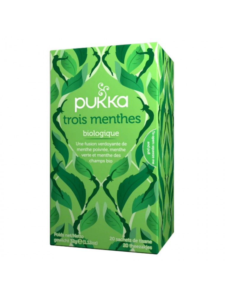Image principale de la modale pour Trois Menthe Bio - Infusion 20 sachets - Pukka Herbs
