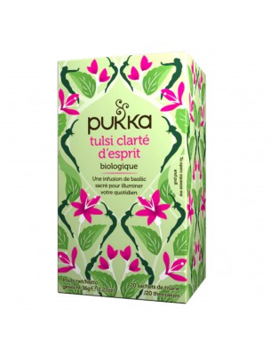 Image de Tulsi Clarté d'Esprit Bio - Infusion 20 sachets - Pukka Herbs depuis Commandez les produits Pukka Herbs à l'herboristerie Louis