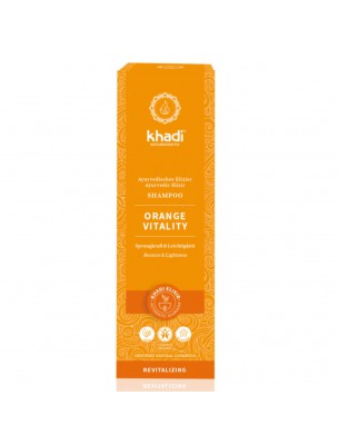 Image de Shampooing Ayurvédique Orange Vitality - Cheveux normaux à gras 200 ml - Khadi depuis Shampoings naturels pour des cheveux sains