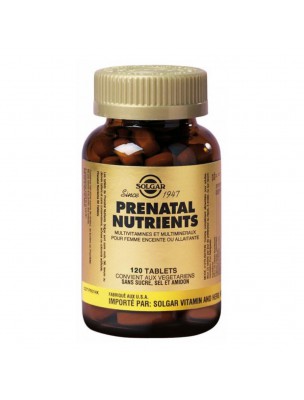 Image de Prenatal Nutrients - Vitamines Femmes enceintes et allaitantes 120 comprimés - Solgar depuis Commandez les produits Solgar à l'herboristerie Louis