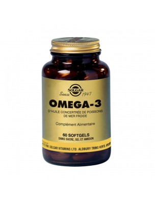 Image de Oméga 3 - Huile de Poisson 60 Softgels - Solgar depuis Commandez les produits Solgar à l'herboristerie Louis