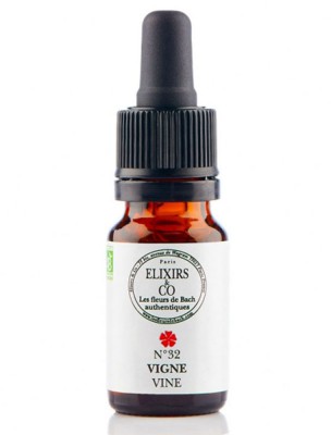 Image de Vigne (Vine) N°32 Bio - Attitudes Autoritaires Fleurs de Bach 10 ml - Elixirs and Co depuis Commandez les produits Elixirs and Co à l'herboristerie Louis