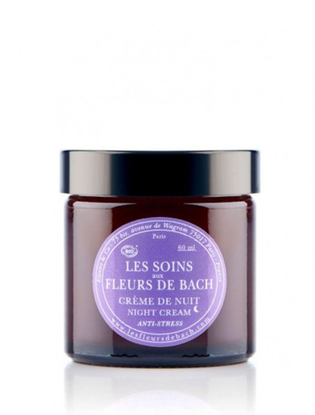 Image principale de Crème de nuit anti-stress Bio aux Fleurs de Bach 60 ml - Elixirs and Co