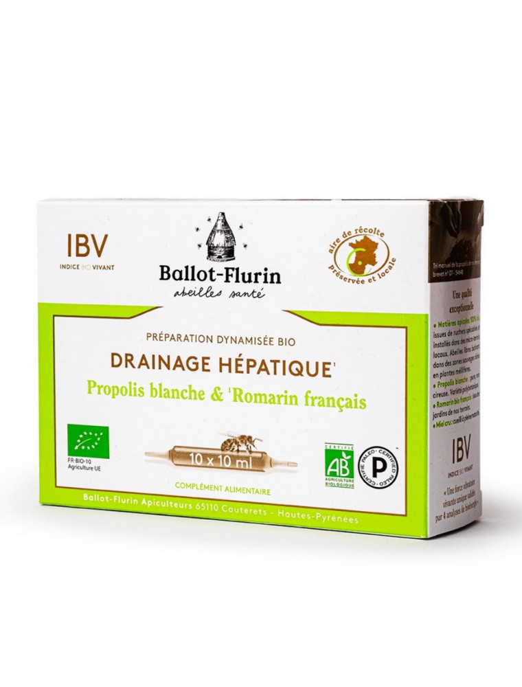 Image principale de la modale pour Préparation dynamisée Bio - Drainage Hépatique 10 ampoules de 10 ml - Ballot-Flurin