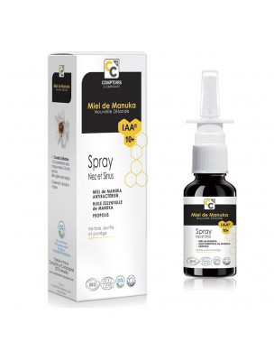 Image de Spray Nez et Sinus Bio - Miel de Manuka IAA 10+ 15 ml - Comptoirs et Compagnies via Acheter Miel de Manuka 18+ - Sphère ORL et plaies 250g - Comptoirs et