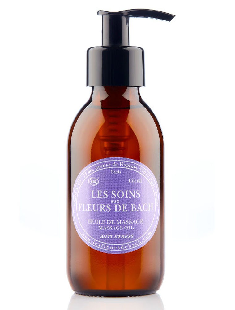 Image principale de la modale pour Huile de massage anti-stress Bio aux Fleurs de Bach 150 ml - Elixirs and Co