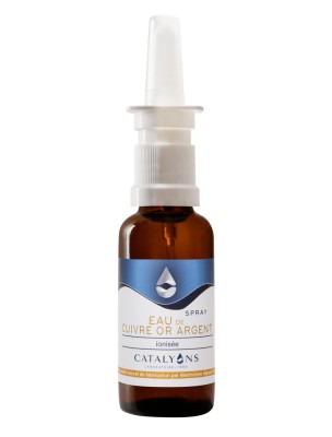Image de Colloidal Copper Gold Silver Water 10 ppm - Nasal Spray 30 ml - Catalyons depuis Search results for "spray catalyons"