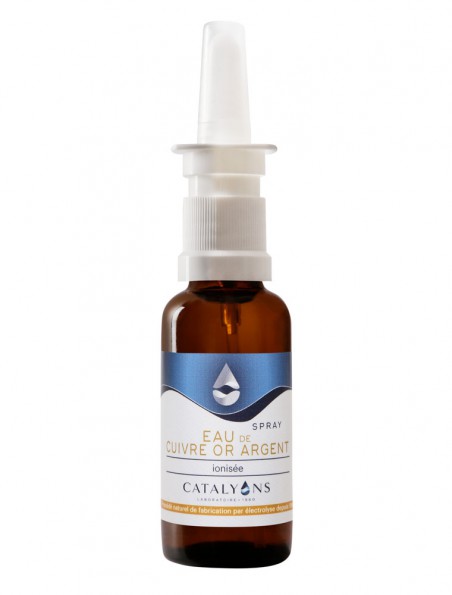 Eau de Cuivre Or Argent colloïdal 10 ppm - Spray nasal 30 ml - Catalyons Eau de Cuivre Or Argent colloïdal 10 ppm - Spray nasal 30 ml - Catalyons