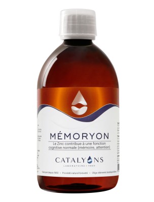 Image de Memoryon - Mémoire Oligo-éléments 500 ml - Catalyons via Bacopa 100 mg - Mémoire et Stress 60 caps - Solaray