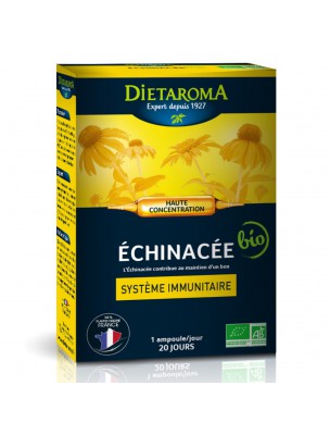 Image de Echinacée Bio - Système immunitaire 20 ampoules - Dietaroma depuis Commandez les produits Dietaroma à l'herboristerie Louis