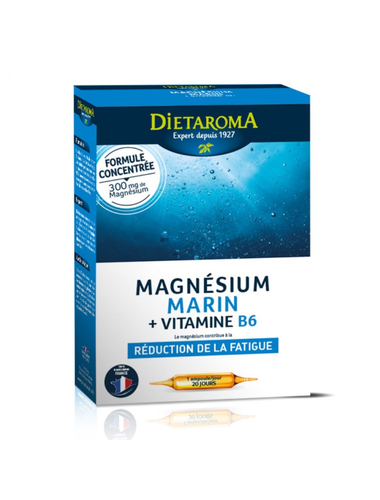 Image principale de la modale pour Magnésium Marin et Vitamine B6 - Fatigue 20 ampoules - Dietaroma