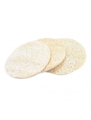 Image de Luffa - Disques d'Eponge - Lot de 5 Eco-Conseils via Shampoing solide Vegan - Huile d'Abyssinie 70ml - Lamazuna