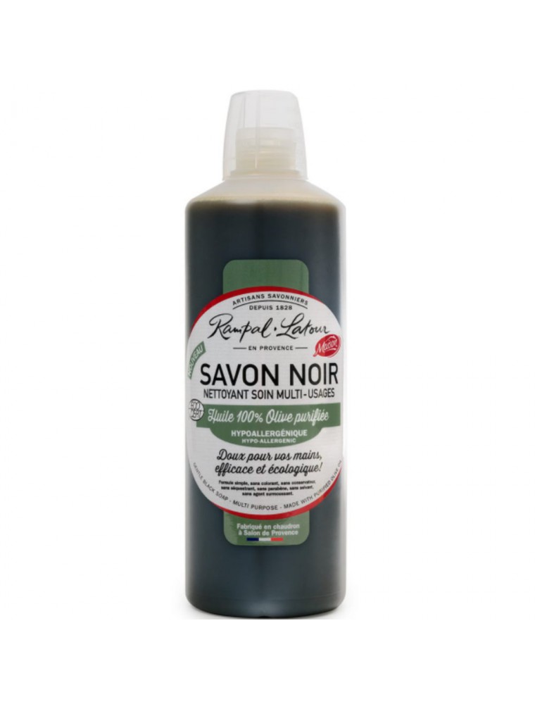 Image principale de la modale pour Savon Noir Hypoallergénique Bio à l'olive - Nettoyant Soin Multi-usages 1 Litre - Rampal Latour