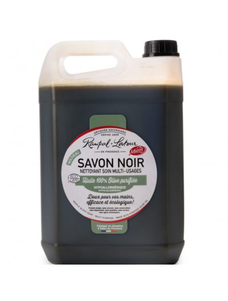 Savon Noir Hypoallergénique Olive Bio - Nettoyant Soin Multi-usages 5 Litres - Rampal Latour