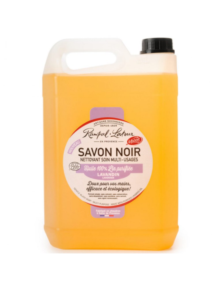 Savon Noir Lavandin Bio - Nettoyant Soin Multi-usages 5 Litres - Rampal Latour