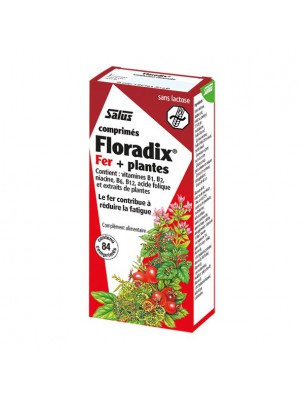 Image de Floradix Iron + Herbs - Tonic 84 tablets Salus depuis Iron for digestion and fatigue
