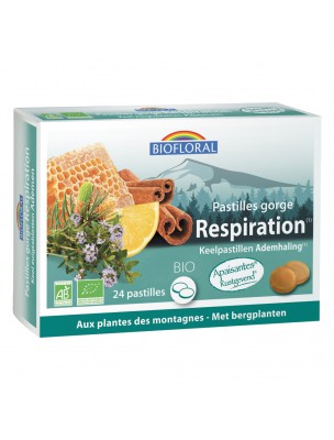 Image de Pastilles Gorge Respiration Bio - Voies respiratoires 24 Pastilles - Biofloral depuis Gommmes/ pastilles soulageant les maux du quotidien