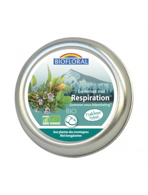 Image de Gommes Nez Respiration Bio - Voies respiratoires 45g - Biofloral depuis Soin et hydratation du nez et de la muqueuse nasale
