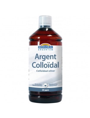 Image de Colloidal Silver 20 ppm - Antiseptic properties 1000 ml Biofloral depuis Colloidal silver relieves and disinfects your skin