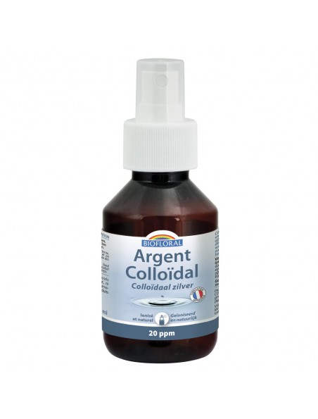 Argent Colloïdal 20 ppm - Vertus antiseptiques Spray 100 ml - Biofloral Argent Colloïdal 20 ppm - Vertus antiseptiques Spray 100 ml - Biofloral