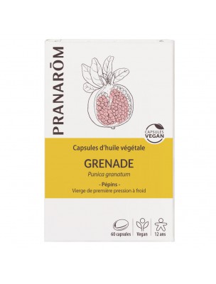 Image de Grenade Bio - Huile végétale de Punica granatum 60 capsules - Pranarôm depuis Achetez les produits Pranarôm à l'herboristerie Louis (4)