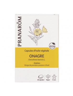 Image de Onagre Bio - Huile végétale d'Oenothera biennis 60 capsules - Pranarôm via Souci Tango Bio - Fleur 50g