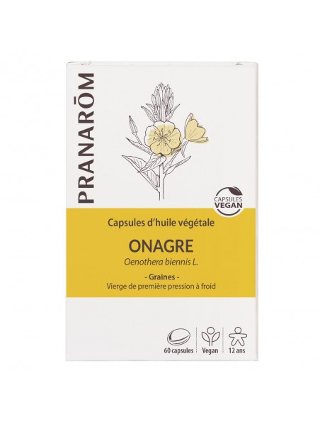 Image principale de Onagre Bio - Huile végétale d'Oenothera biennis 60 capsules - Pranarôm