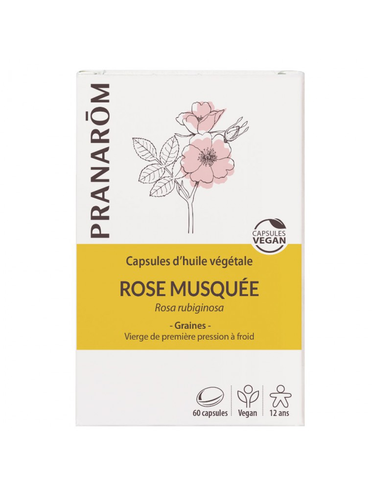 Image principale de la modale pour Rose musquée Bio - Huile végétale de Rosa rubiginosa 60 capsules - Pranarôm