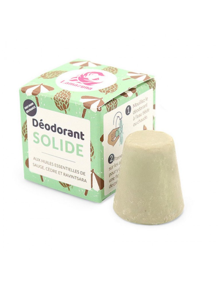 Déodorant solide Vegan sans aluminium - Sauge Cèdre 30 grammes - Lamazuna