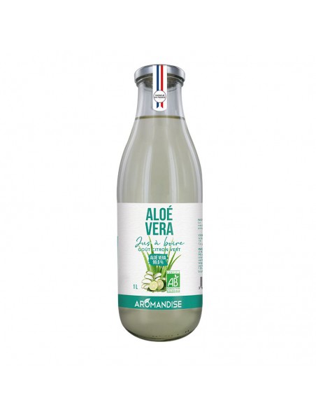 Aloe vera Bio - Jus à boire goût Citron vert 1 Litre - Aromandise