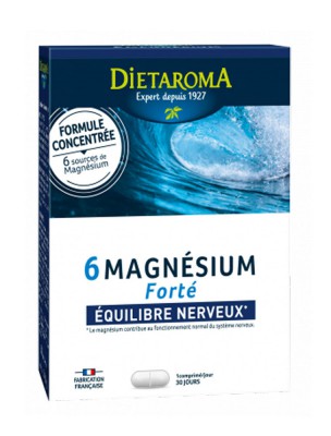 Image de 6 Magnésium Forté - Equilibre nerveux 30 comprimés - Dietaroma depuis Achetez les produits Dietaroma à l'herboristerie Louis