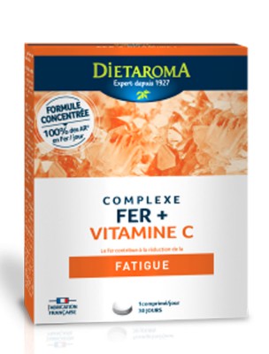 Image de Complexe Fer Plus Vitamice C - Fatigue 30 comprimés - Dietaroma depuis Le fer sous toutes ses formes