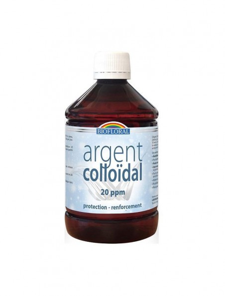 Argent Colloïdal 20 ppm - Vertus antiseptiques 500 ml - Biofloral Argent Colloïdal 20 ppm - Vertus antiseptiques 500 ml - Biofloral