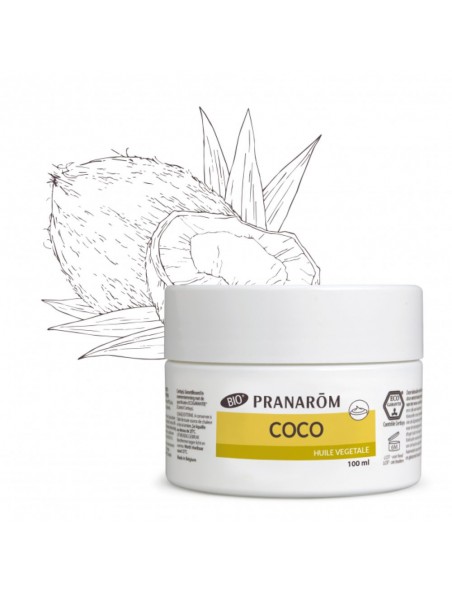 Coco Bio - Huile végétale de Coco nucifera 100 ml - Pranarôm