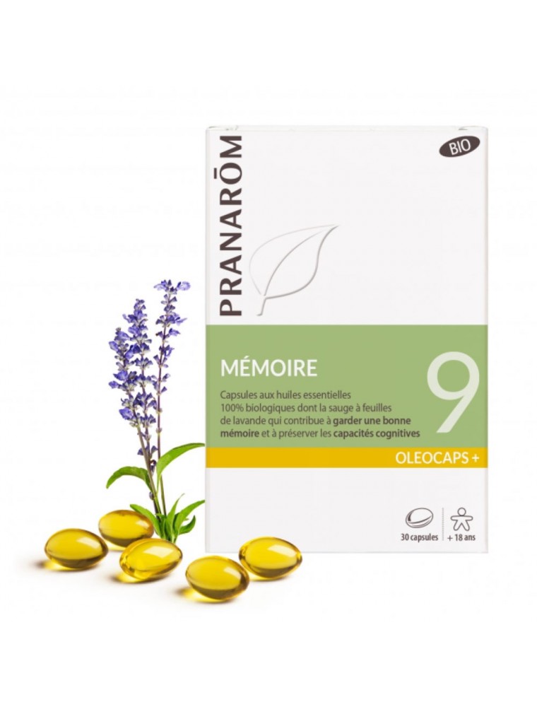 Oléocaps + 9 Bio - Mémoire 30 capsules d'huiles essentielles - Pranarôm Oléocaps + 9 Bio - Mémoire 30 capsules d'huiles essentielles - Pranarôm