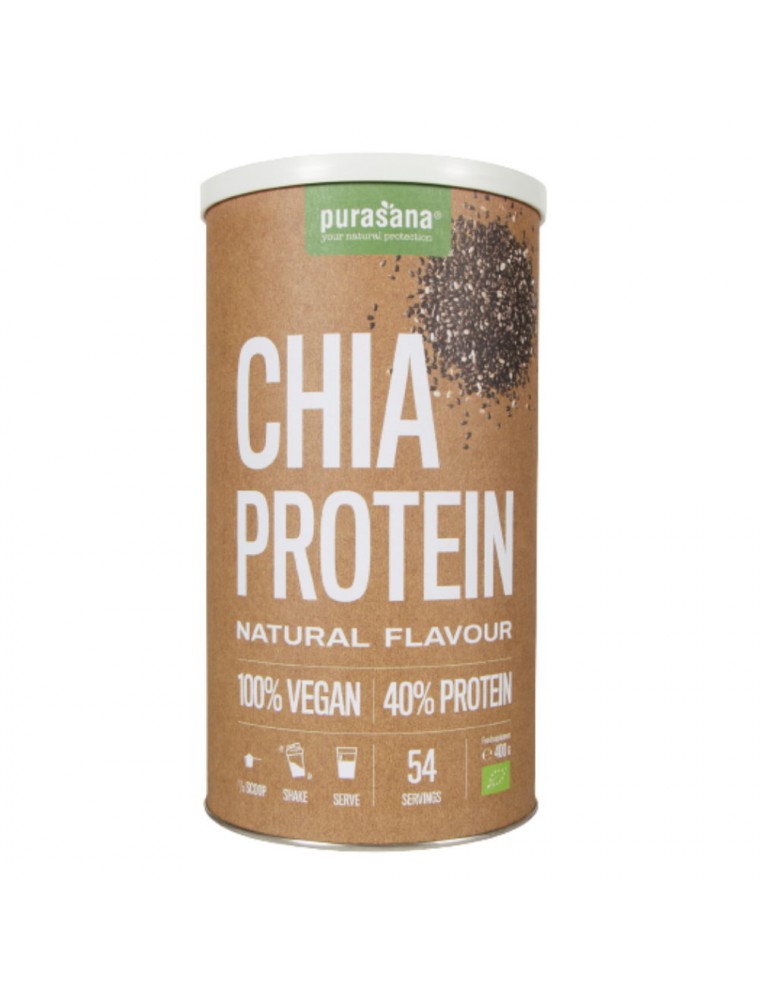 Image principale de la modale pour Vegan Protein Bio - Protéines végétales de Chia Nature 400 g - Purasana