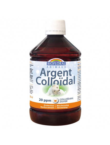 Argent Colloïdal 20 PPM - Lotion Externe pour Animaux 500 ml - Biofloral Argent Colloïdal 20 PPM - Lotion Externe pour Animaux 500 ml - Biofloral