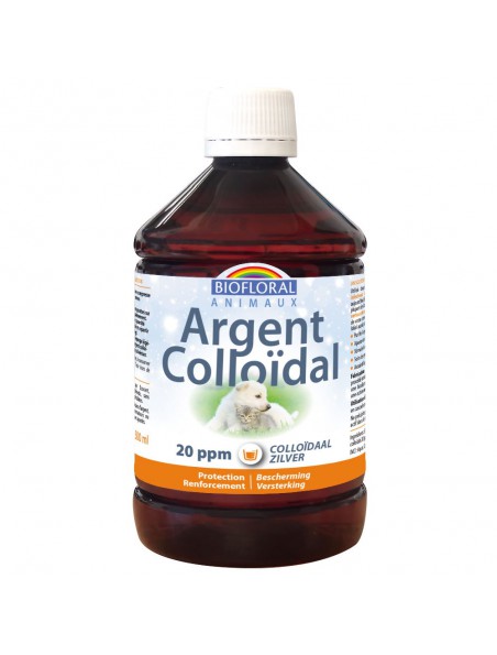 Argent Colloïdal 20 PPM - Lotion Externe pour Animaux 500 ml - Biofloral