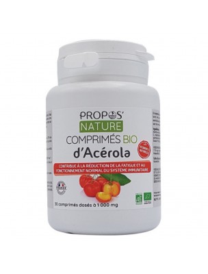 Image de Acérola Bio - Fatigue et Immunité 30 comprimés - Propos Nature via Sirop Gorge Bio 200ml - Maux de Gorge - Propos Nature