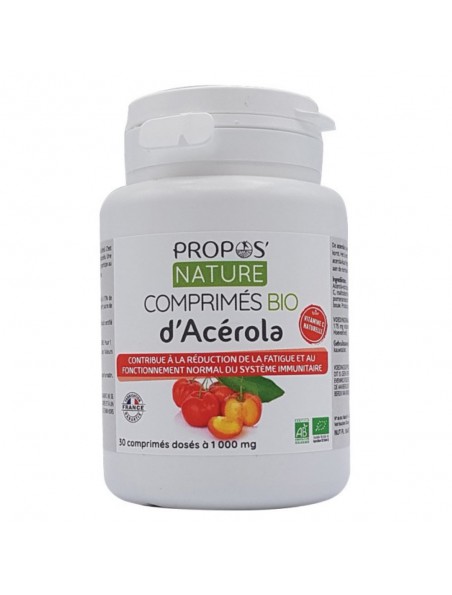 Acérola Bio - Fatigue et Immunité 30 comprimés - Propos Nature Acérola Bio - Fatigue et Immunité 30 comprimés - Propos Nature