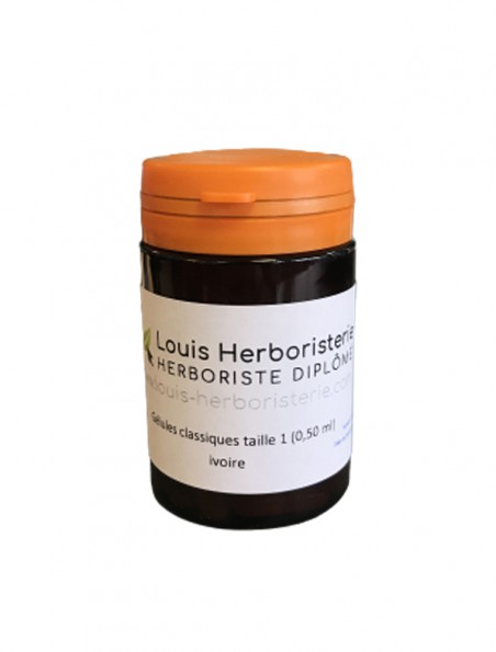 Achetez Gélules classiques vides Taille 1 - 60 gélules à l'herboristerie Louis Image principale de Gélules classiques vides Taille 1 - 60 gélules