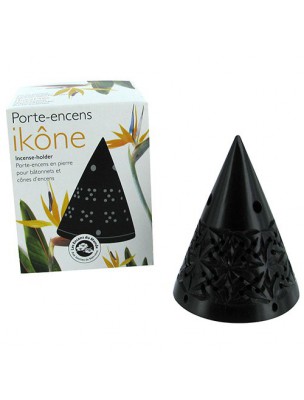 Image 4780 supplémentaire pour Porte-encens en pierre Ikône noir pour bâtonnets et cônes d'encens - Les Encens du Monde