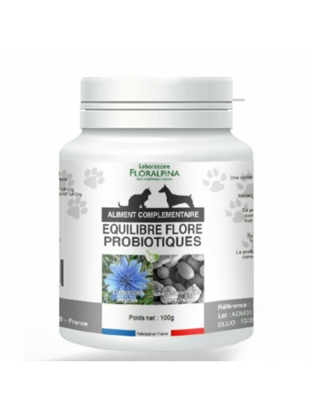 Image principale de Equilibre Flore - Probiotiques Chiens et Chats 100g - Floralpina